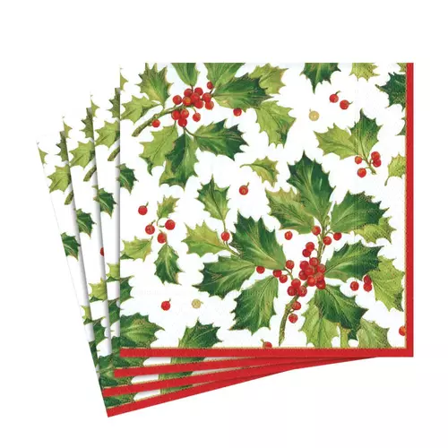 13420l caspari gilded holly paper luncheon napkins in white 20 per package 28847907143815 1024x1024