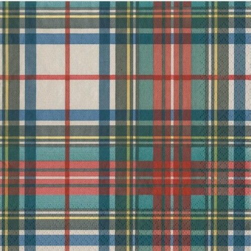 20 servilletas de papel lunch dress stewart tartan