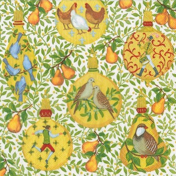 17600l caspari in a pear tree luncheon napkins 20 per package 30497664991367