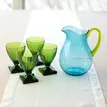 Jug003 caspari acrylic pitcher in turquoise with green handle 1 each 28517642698887 1024x1024